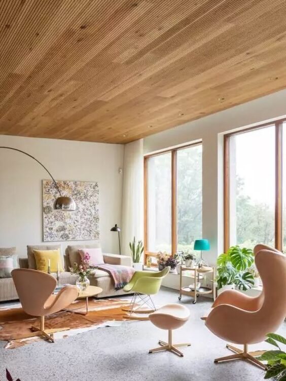 Inspiração sala mid-century