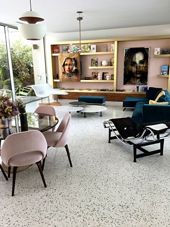 Inspiração sala mid-century
