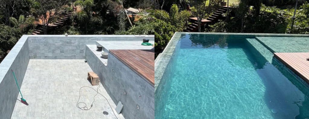 Euro Taj, revestimento em pedra natural para piscinas
